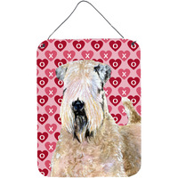 "Caroline's Treasures Wheaten Terrier Soft Coated Hearts Love Valentine's Day Door Hanging Print wall-decor, 16"" x 12"", Multicolor"