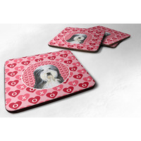 "Caroline's Treasures SS4497FC Bearded Collie Foam Coasters (Set of 4), 3.5"" H x 3.5"" W, Multicolor"