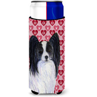 Papillon Hearts Love and Valentine's Day Portrait Ultra Beverage Insulators for slim cans SS4505MUK
