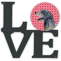 "Caroline's Treasures Irish Wolfhound Hearts Valentine's Day Portrait Metal Artwork Love wall-decor, Multicolor"