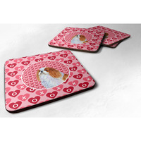"Caroline's Treasures SS4507FC English Toy Spaniel Foam Coasters (Set of 4), 3.5"" H x 3.5"" W, Multicolor"