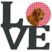 "Caroline's Treasures Sussex Spaniel Hearts Valentine's Day Metal Artwork Love wall-decor, Multicolor"