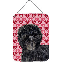 "Caroline's Treasures Affenpinscher Hearts Love and Valentine's Day Wall or Door Hanging Prints, 16"" x 12"", Multicolor"