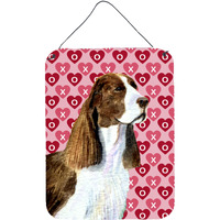 "Caroline's Treasures SS4513DS1216 Springer Spaniel Hearts Love and Valentine's Day Wall or Door Hanging Prints, 16"" x 12"", Multicolor"