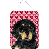 "Caroline's Treasures Gordon Setter Hearts Love and Valentine's Day Wall or Door Hanging Prints, 16"" x 12"", Multicolor"