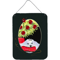 "Caroline's Treasures Christmas Tree with Maltese Aluminium Metal Wall or Door Hanging Prints, 16"" x 12"", Multicolor"