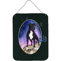 "Caroline's Treasures SS8072DS1216 Staffie Aluminium Metal Wall or Door Hanging Prints, 16"" x 12"", Multicolor"