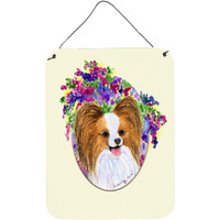 "Caroline's Treasures SS8074DS1216 Papillon Aluminium Metal Wall or Door Hanging Prints, 16"" x 12"", Multicolor"