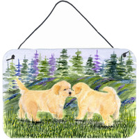 "Caroline's Treasures SS8102DS812 Golden Retriever Indoor Aluminum Metal Wall or Door Hanging Prints, 8 x 12"", Multicolor"