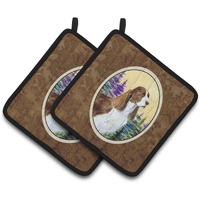 "Caroline's Treasures Springer Spaniel Pair of Pot Holders SS8105PTHD, 7.5HX7.5W, Multicolor"
