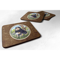 "Caroline's Treasures SS8106FC Tibetan Mastiff Foam Coasters (Set of 4), 3.5"" H x 3.5"" W, Multicolor"