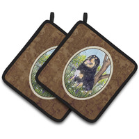 "Caroline's Treasures Tibetan Mastiff Pair of Pot Holders SS8106PTHD, 7.5HX7.5W, Multicolor"