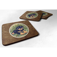"Caroline's Treasures SS8107FC Rottweiler Foam Coasters (Set of 4), 3.5"" H x 3.5"" W, Multicolor"