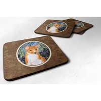 "Caroline's Treasures SS8108FC Basenji Foam Coasters (Set of 4), 3.5"" H x 3.5"" W, Multicolor"