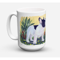"Caroline's Treasures SS8109CM15 French Bulldog Microwavable Ceramic Coffee Mug, 15 oz, Multicolor"