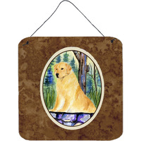 "Caroline's Treasures SS8111DS66 Golden Retriever Aluminum Metal Wall or Door Hanging Prints, 6 x 6"", Multicolor"