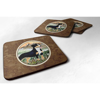 "Caroline's Treasures SS8119FC Entlebucher Mountain Dog Foam Coasters (Set of 4), 3.5"" H x 3.5"" W, Multicolor"