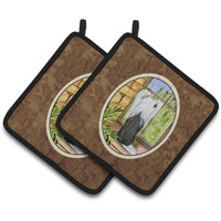 "Caroline's Treasures Chinese Crested Pair of Pot Holders SS8121PTHD, 7.5HX7.5W, Multicolor"