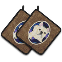 "Caroline's Treasures French Bulldog Pair of Pot Holders SS8126PTHD, 7.5HX7.5W, Multicolor"