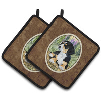 "Caroline's Treasures Entlebucher Mountain Dog Pair of Pot Holders SS8132PTHD, 7.5HX7.5W, Multicolor"