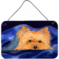 "Caroline's Treasures SS8136DS812 Yorkie Indoor Aluminum Metal Wall or Door Hanging Prints, 8 x 12"", Multicolor"