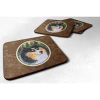 "Caroline's Treasures SS8140FC Sheltie Foam Coasters (Set of 4), 3.5"" H x 3.5"" W, Multicolor"