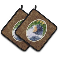 "Caroline's Treasures Sheltie Pair of Pot Holders SS8142PTHD, 7.5HX7.5W, Multicolor"