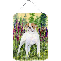 "Caroline's Treasures SS8156DS1216 English Bulldog Aluminium Metal Wall or Door Hanging Prints, 16"" x 12"", Multicolor"