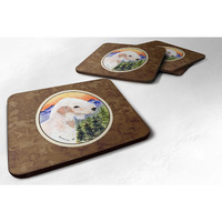 "Caroline's Treasures SS8158FC Bedlington Terrier Foam Coasters (Set of 4), 3.5"" H x 3.5"" W, Multicolor"