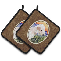 "Caroline's Treasures Bedlington Terrier Pair of Pot Holders SS8158PTHD, 7.5HX7.5W, Multicolor"