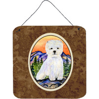 "Caroline's Treasures SS8159DS66 Westie Aluminum Metal Wall or Door Hanging Prints, 6 x 6"", Multicolor"
