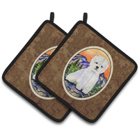 "Caroline's Treasures Westie Pair of Pot Holders SS8159PTHD, 7.5HX7.5W, Multicolor"
