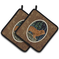 "Caroline's Treasures Sussex Spaniel Pair of Pot Holders SS8174PTHD, 7.5HX7.5W, Multicolor"