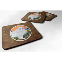 "Caroline's Treasures SS8183FC Great Pyrenees Foam Coasters (Set of 4), 3.5"" H x 3.5"" W, Multicolor"