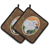 "Caroline's Treasures Great Pyrenees Pair of Pot Holders SS8183PTHD, 7.5HX7.5W, Multicolor"