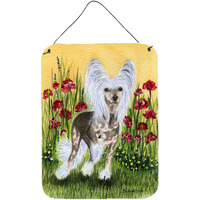 "Caroline's Treasures SS8185DS1216 Chinese Crested Aluminium Metal Wall or Door Hanging Prints, 16"" x 12"", Multicolor"