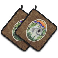 "Caroline's Treasures Keeshond Pair of Pot Holders SS8192PTHD, 7.5HX7.5W, Multicolor"