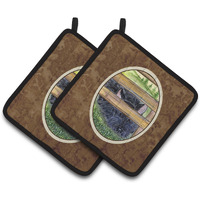 "Caroline's Treasures Scottish Terrier Pair of Pot Holders SS8193PTHD, 7.5HX7.5W, Multicolor"