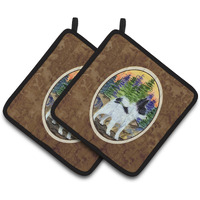"Caroline's Treasures Papillon Pair of Pot Holders SS8194PTHD, 7.5HX7.5W, Multicolor"