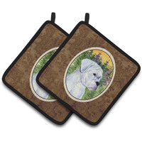 "Caroline's Treasures Boxer Pair of Pot Holders SS8198PTHD, 7.5HX7.5W, Multicolor"