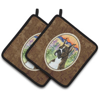 "Caroline's Treasures Boxer Pair of Pot Holders SS8199PTHD, 7.5HX7.5W, Multicolor"