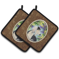"Caroline's Treasures Saluki Pair of Pot Holders SS8200PTHD, 7.5HX7.5W, Multicolor"