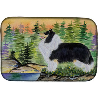 "Caroline's Treasures Collie Dish Drying Mat, 14"" x 21"", Multicolor"