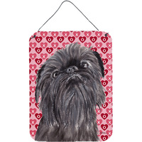 "Caroline's Treasures SC9559DS1216 Brussels Griffon Valentine's Love Aluminium Metal Wall or Door Hanging Prints, 16"" x 12"""