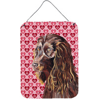 "Caroline's Treasures Boykin Spaniel Valentine's Love Aluminium Metal Wall or Door Hanging Prints, 16"" x 12"""