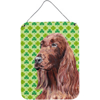 "Caroline's Treasures Irish Setter St Patrick's Irish Aluminium Metal Wall or Door Hanging Prints, 16"" x 12"""