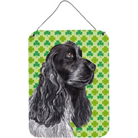 "Caroline's Treasures SC9568DS1216 Cocker Spaniel St Patrick's Irish Aluminium Metal Wall or Door Hanging Prints, 16"" x 12"""