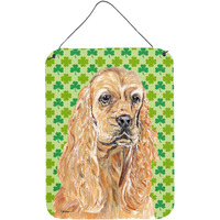 "Caroline's Treasures SC9570DS1216 Cocker Spaniel St Patrick's Irish Aluminium Metal Wall or Door Hanging Prints, 16"" x 12"""
