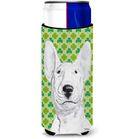 Bull Terrier St Patrick's Irish Ultra Beverage Insulators for slim cans