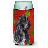 Cocker Spaniel Red Snowflake Christmas Tall Boy Beverage Insulator Beverage Insulator Hugger
